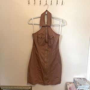 Dusty Rose Halter Zip Dress 🌹